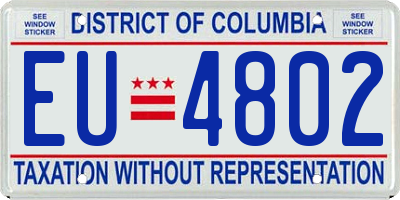 DC license plate EU4802