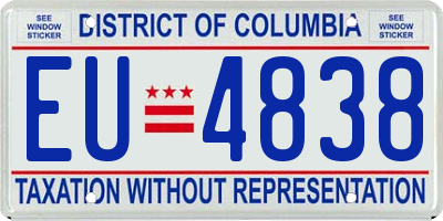 DC license plate EU4838