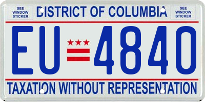 DC license plate EU4840