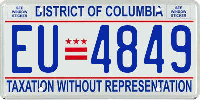 DC license plate EU4849