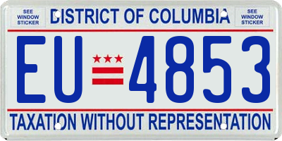 DC license plate EU4853