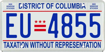 DC license plate EU4855