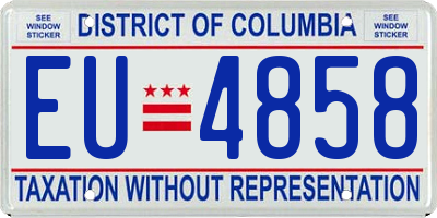 DC license plate EU4858