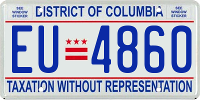 DC license plate EU4860