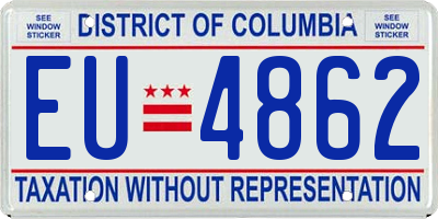DC license plate EU4862