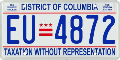 DC license plate EU4872