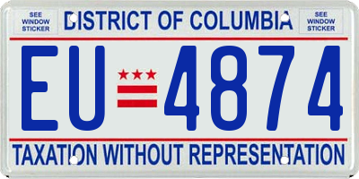 DC license plate EU4874