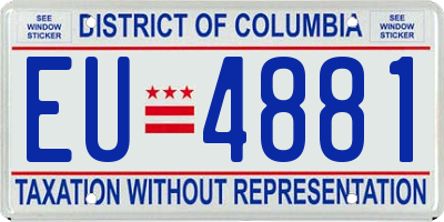 DC license plate EU4881