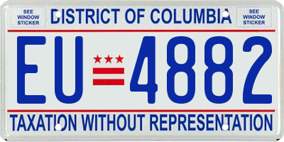 DC license plate EU4882