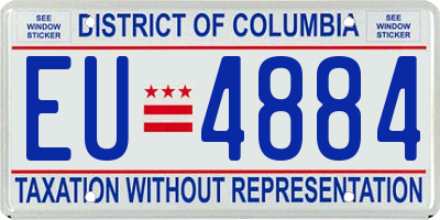 DC license plate EU4884