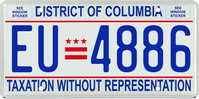 DC license plate EU4886