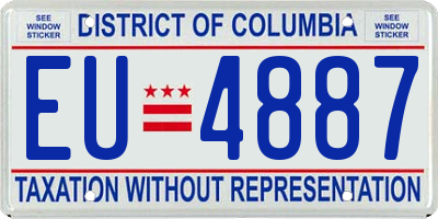 DC license plate EU4887