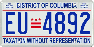 DC license plate EU4892