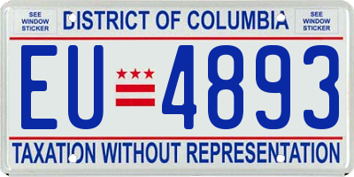 DC license plate EU4893