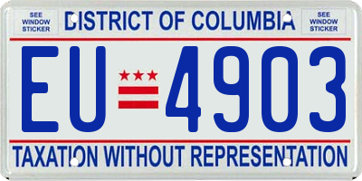 DC license plate EU4903