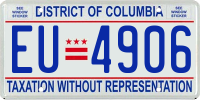 DC license plate EU4906