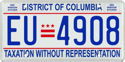 DC license plate EU4908