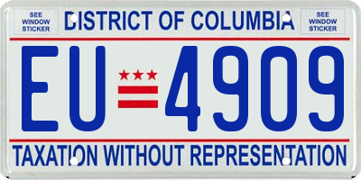 DC license plate EU4909