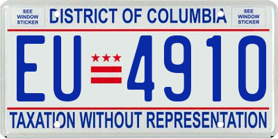 DC license plate EU4910