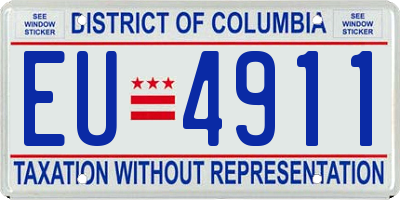 DC license plate EU4911