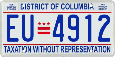 DC license plate EU4912