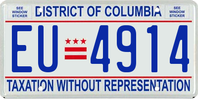 DC license plate EU4914