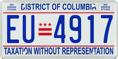 DC license plate EU4917