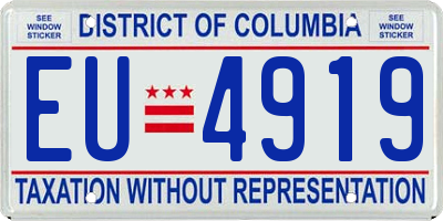 DC license plate EU4919