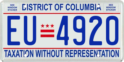 DC license plate EU4920