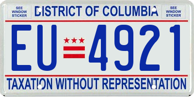 DC license plate EU4921