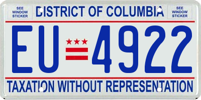 DC license plate EU4922