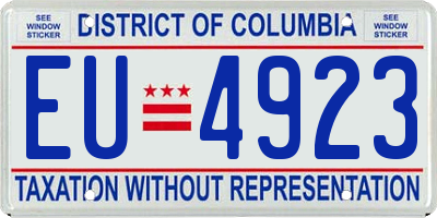 DC license plate EU4923
