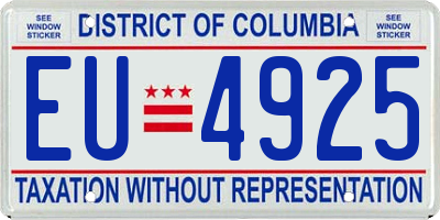 DC license plate EU4925