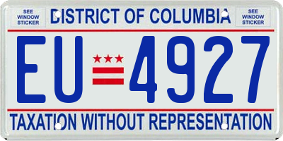 DC license plate EU4927