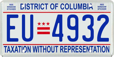 DC license plate EU4932