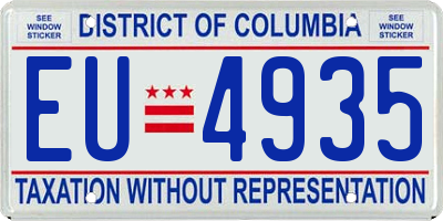 DC license plate EU4935