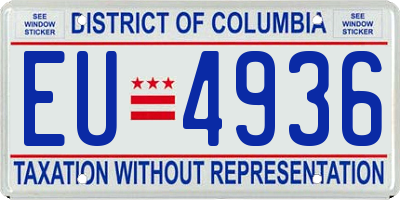DC license plate EU4936