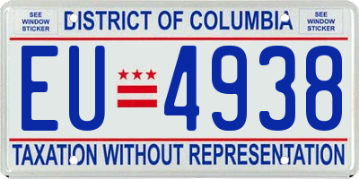 DC license plate EU4938