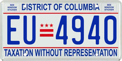 DC license plate EU4940