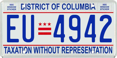 DC license plate EU4942