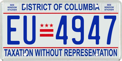 DC license plate EU4947