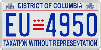 DC license plate EU4950