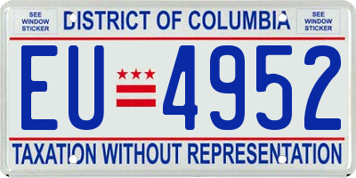 DC license plate EU4952