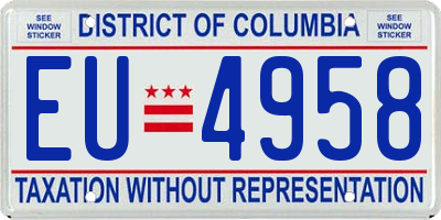 DC license plate EU4958