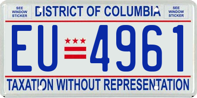 DC license plate EU4961