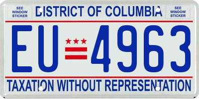 DC license plate EU4963