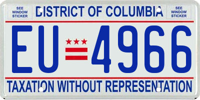 DC license plate EU4966