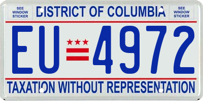DC license plate EU4972