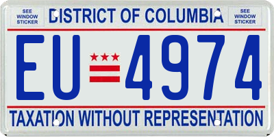 DC license plate EU4974