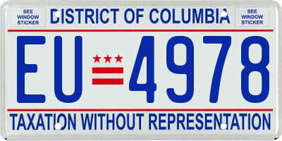 DC license plate EU4978